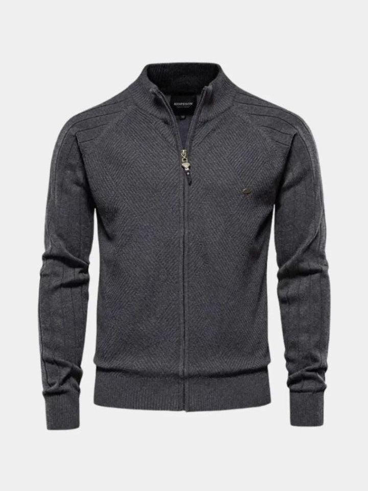 Jacquard | Cárdigan de punto con cremallera