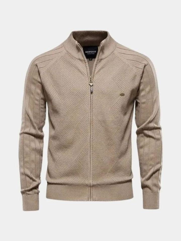 Jacquard | Cárdigan de punto con cremallera