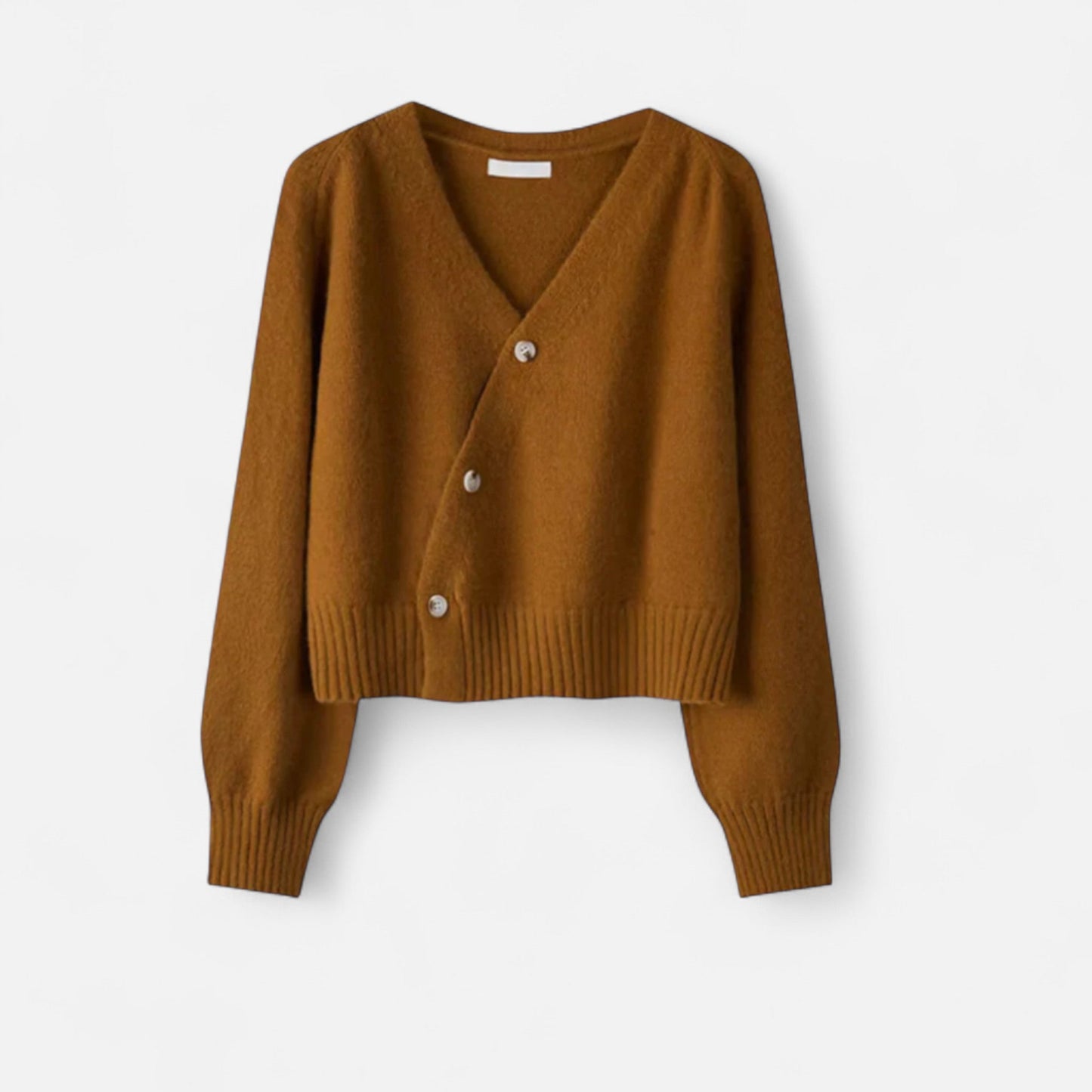 Cárdigan Mujer Lana Premium con Botones en Diagonal